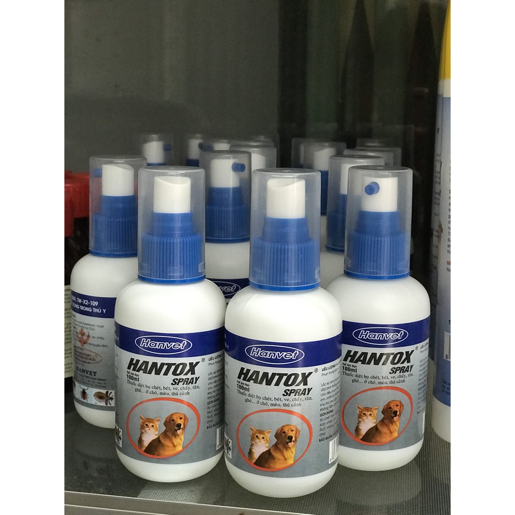 [Giá rẻ] Hantox Spray ( 1 chai x 100ml) xịt bọ chét ve chấy rận ghẻ chó mèo  - diệt các loại bọ trên gia súc gia cầm