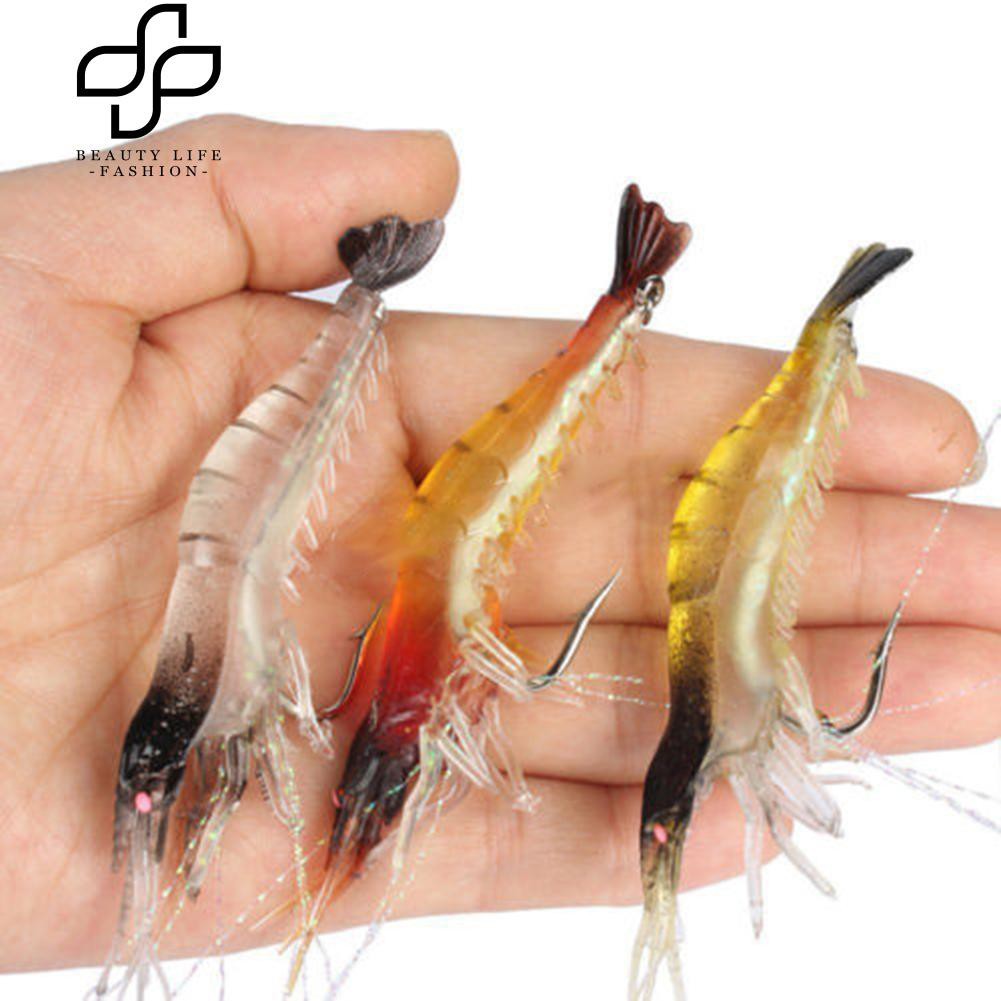 Set 3 mồi tôm giả câu cá