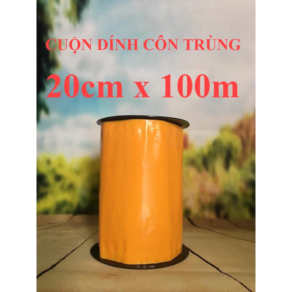 Cuộn dính côn trùng 20cmx100m -Bẫy côn trùng với màu sắc thu hút côn trùng với lớp keo độ bền cao không bị trôi