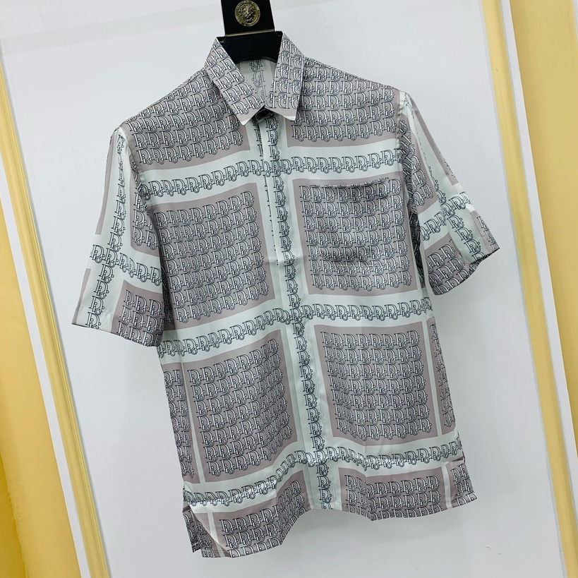 Áo sơ mi cộc tay Dior vân monogram 2022