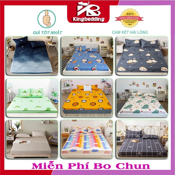 Bộ Ga Gối 💖m2/m4/m6/m8💖 Ga Giường + 2 Vỏ Gối Nằm Cotton Poly Drap Bốn Mùa Đủ Size - Bo Chun Miễn Phí | BigBuy360 - bigbuy360.vn