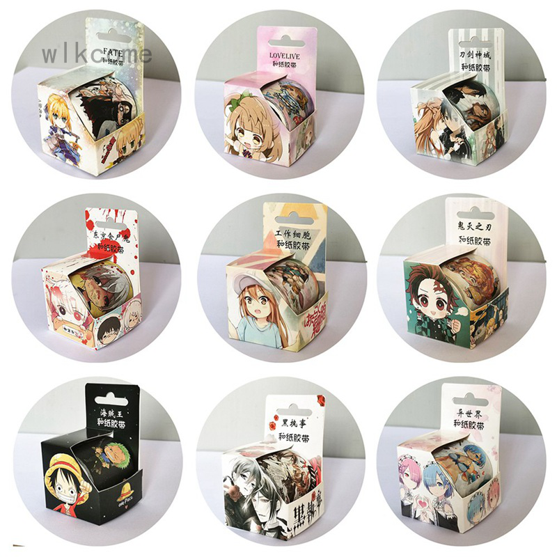 Wlkcome Cuộn Băng Dính Trang Trí Phong Cách Anime
