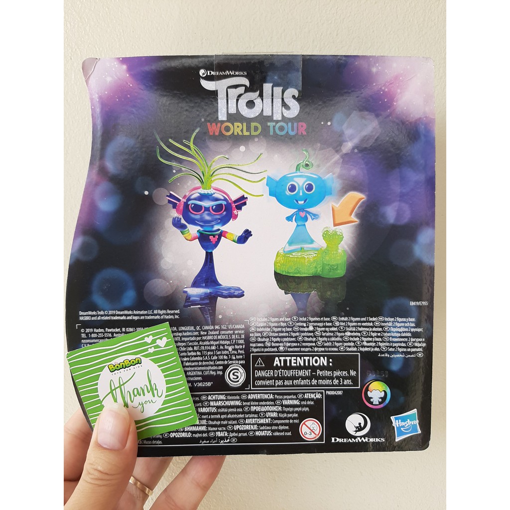 Mô Hình 2 nhân vật quỷ lùn tinh nghịch Trolls World Tour - Trolls Techno Reef Bobble - Thủ Lĩnh Trollex và Nàng Tiên Cá