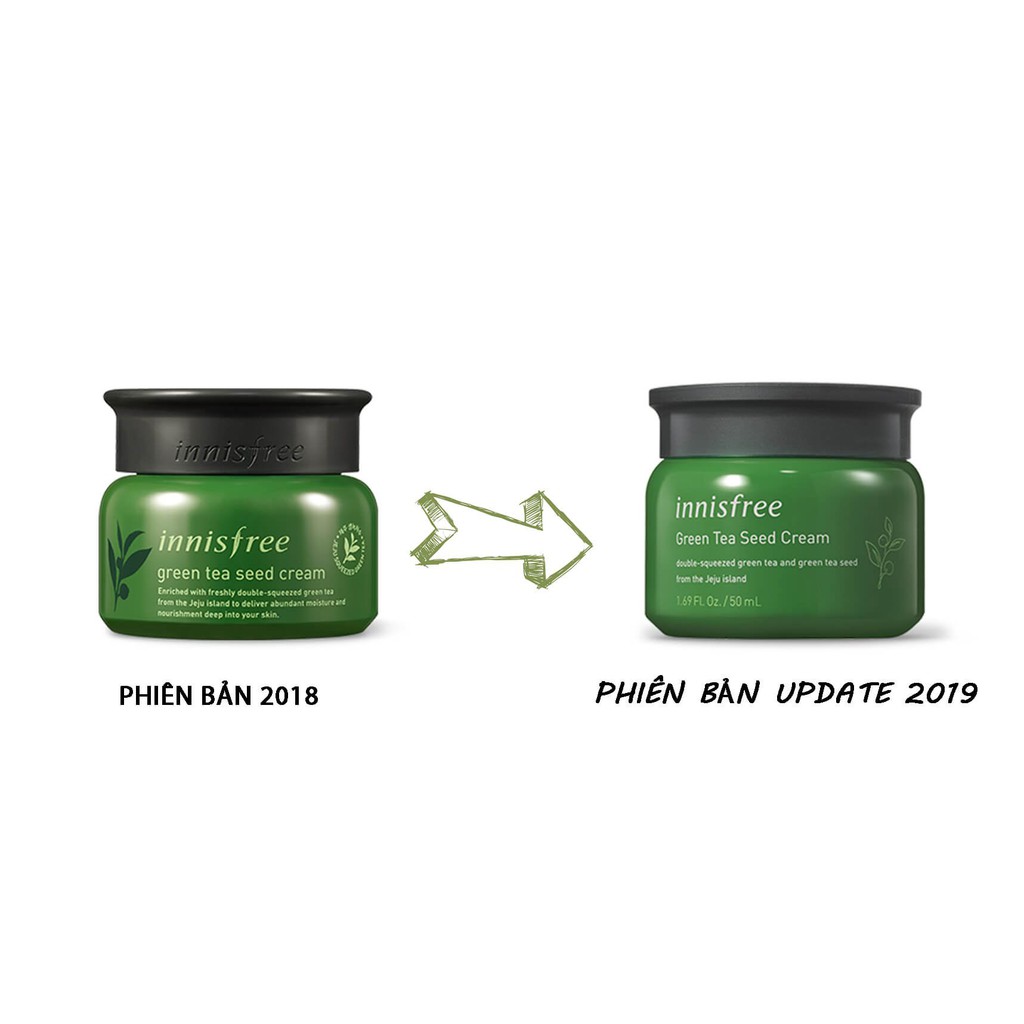 Kem Dưỡng Cấp nước, Phục Hồi Da Mụn Hạt Trà Xanh Innisfree Green Tea Seed Cream 50ml