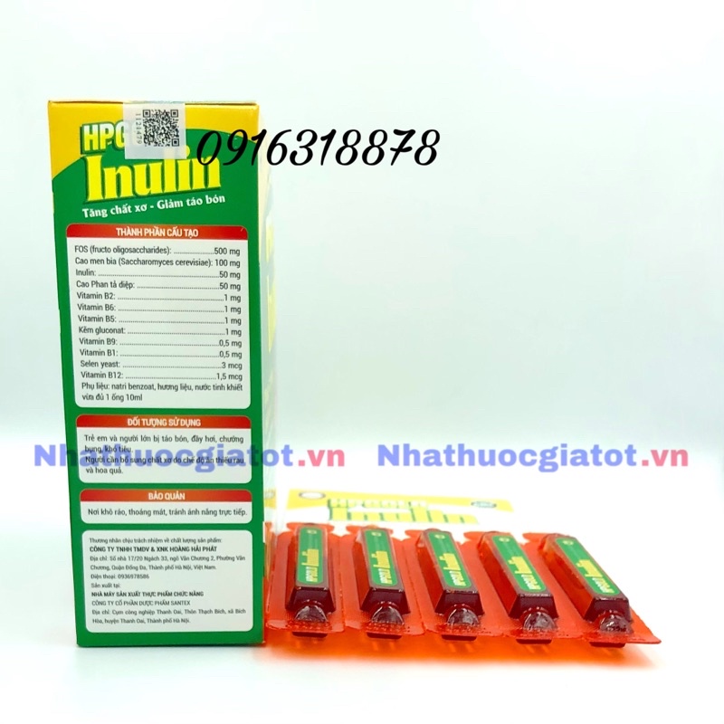 [20 ống] HP Gold Inulin tăng chất xơ, giảm táo bón hiệu quả