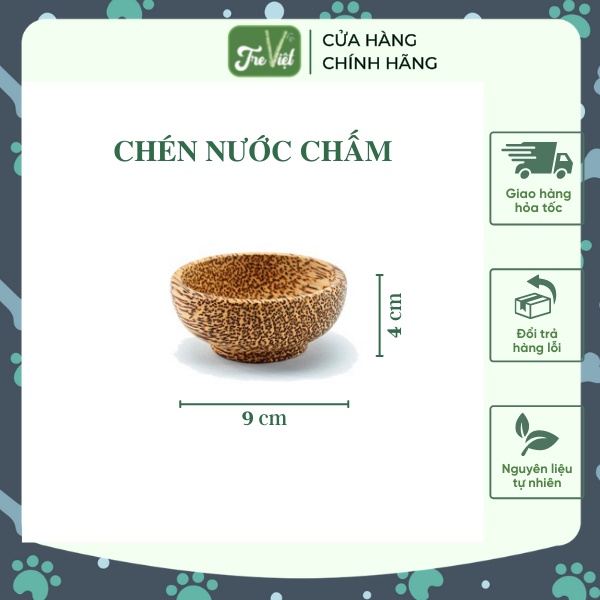 Chén gỗ dừa nhỏ- Chén đựng nước chấm | Tre Việt