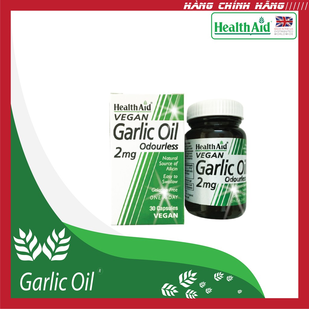 Dầu tỏi Health Aid Garlic Oil 2mg (Chai 30 viên)