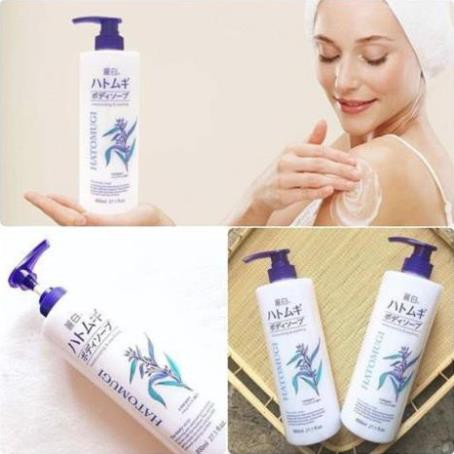 Combo Sữa Tắm Ý Dĩ Trắng Da 800ml Và Sữa Rửa Mặt Dưỡng Ẩm Làm Mềm Da 160ml HATOMUGI Facial Whip