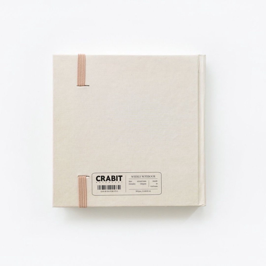 Sổ Kế Hoạch Tuần Weekly Planner Sổ Hình Vuông 130gsm Crabit 144 Trang Be