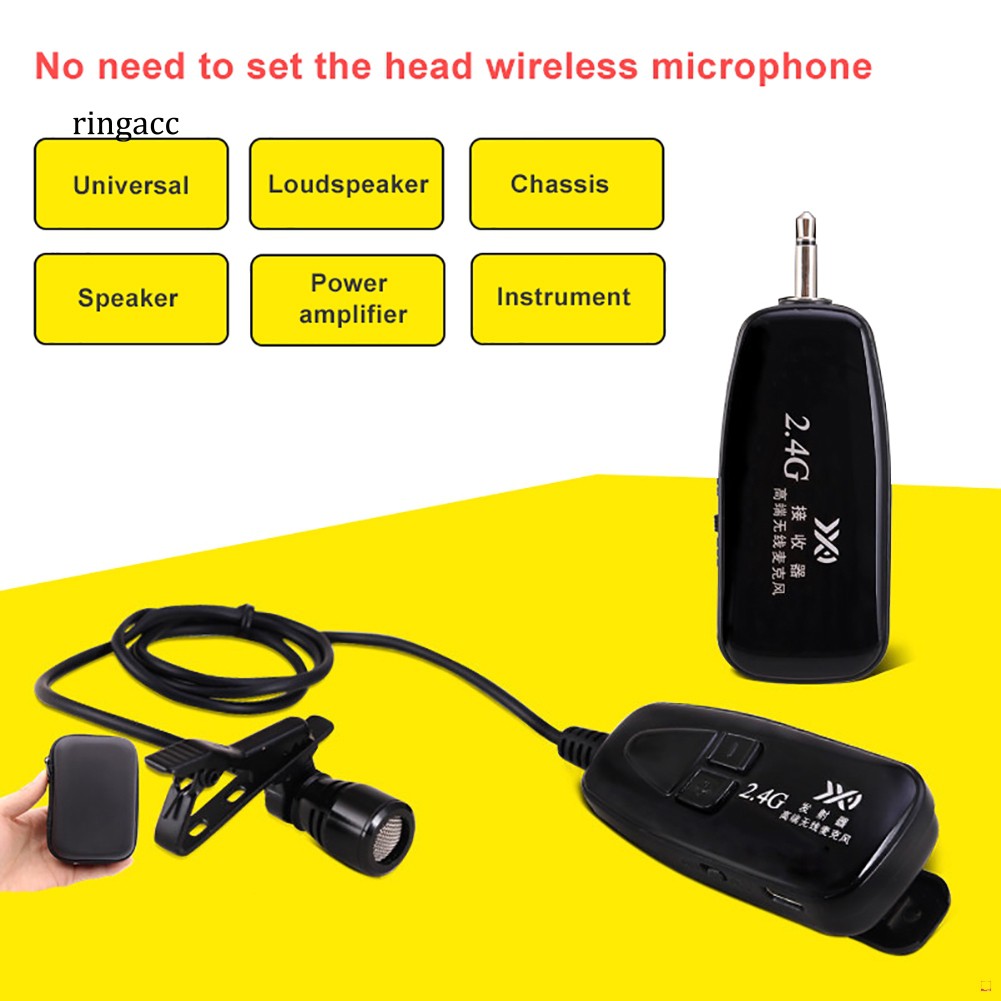 Micro Cài Áo Không Dây 2.4g Có Kẹp Kim Loại