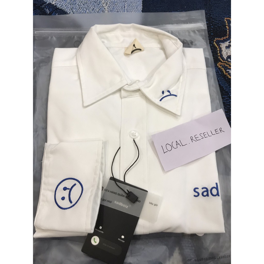 Áo Sơ Mi Sadboiz , SAD SIGNATURE OVERSIZED SHIRT SBC (mua 2sp tặng kèm túi tote)(resell chính hãng từ store)