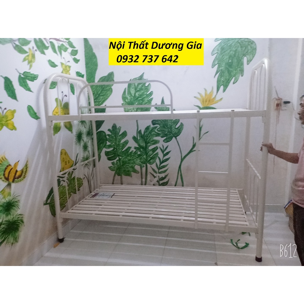 Giường sắt 2 tầng trên dưới 1m Free ship HCM
