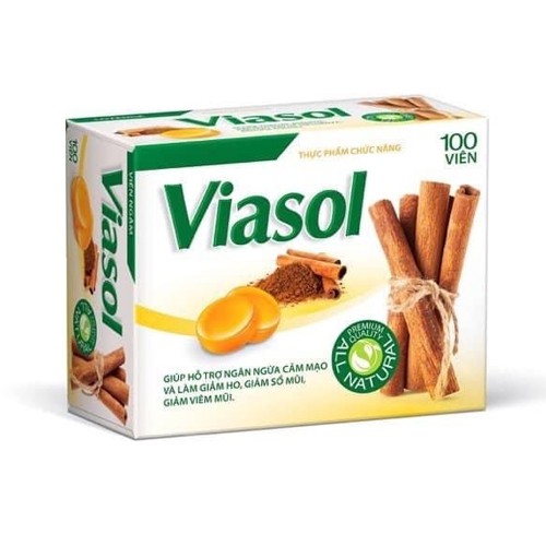 Viên ngậm giảm ho Viasol hương quế