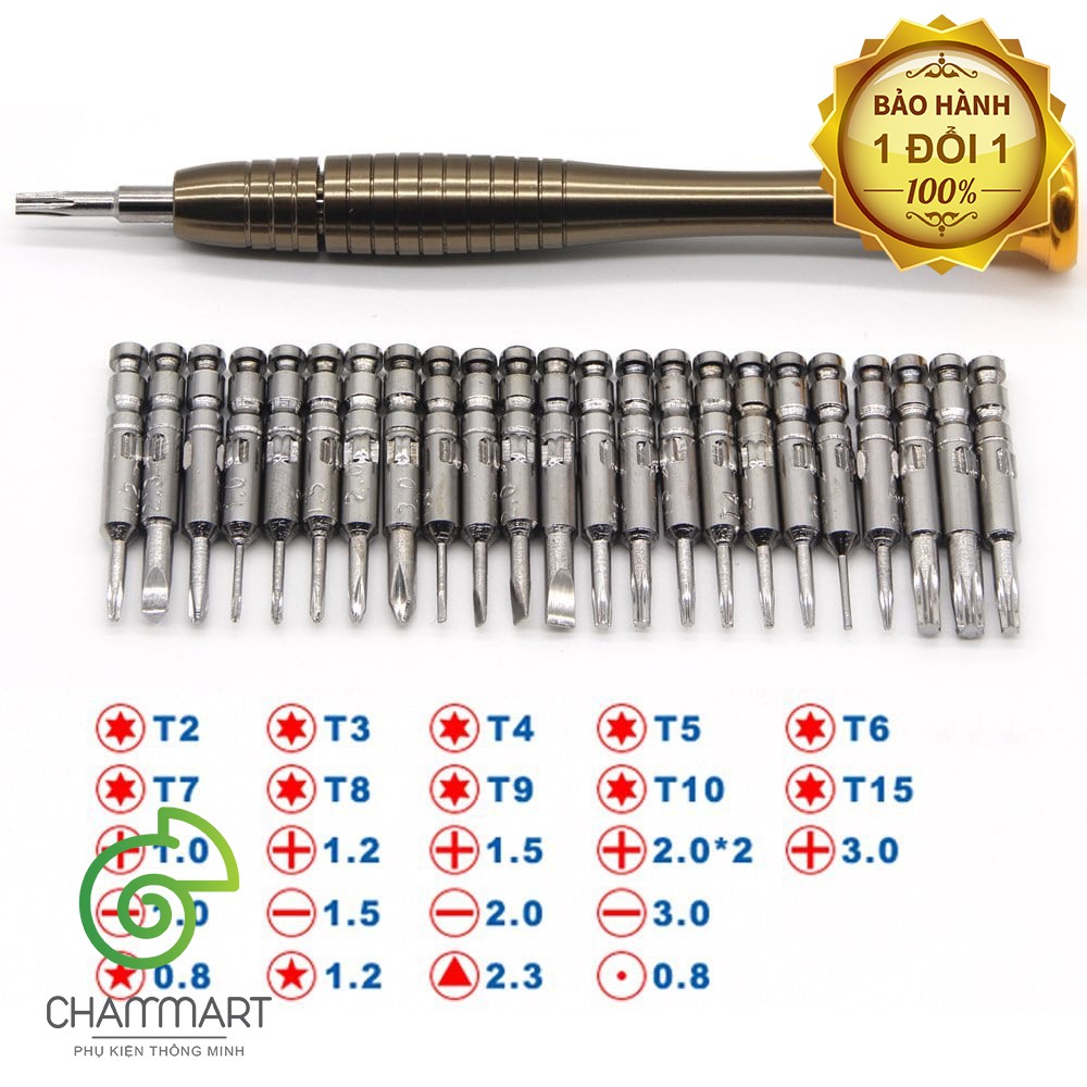 Bộ tua vít đa năng tua vít 25 đầu trong 1 screwdriver sửa chữa điện thoại Chammart