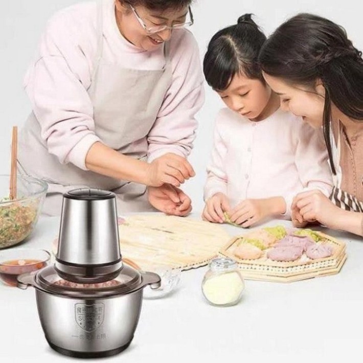 Máy xay thịt cối Inox 4 lưỡi đa năng siêu sắc bén, cối xay Kitchen Expert 2 lít, xay siêu nhanh siêu mạnh, Giadungbpm