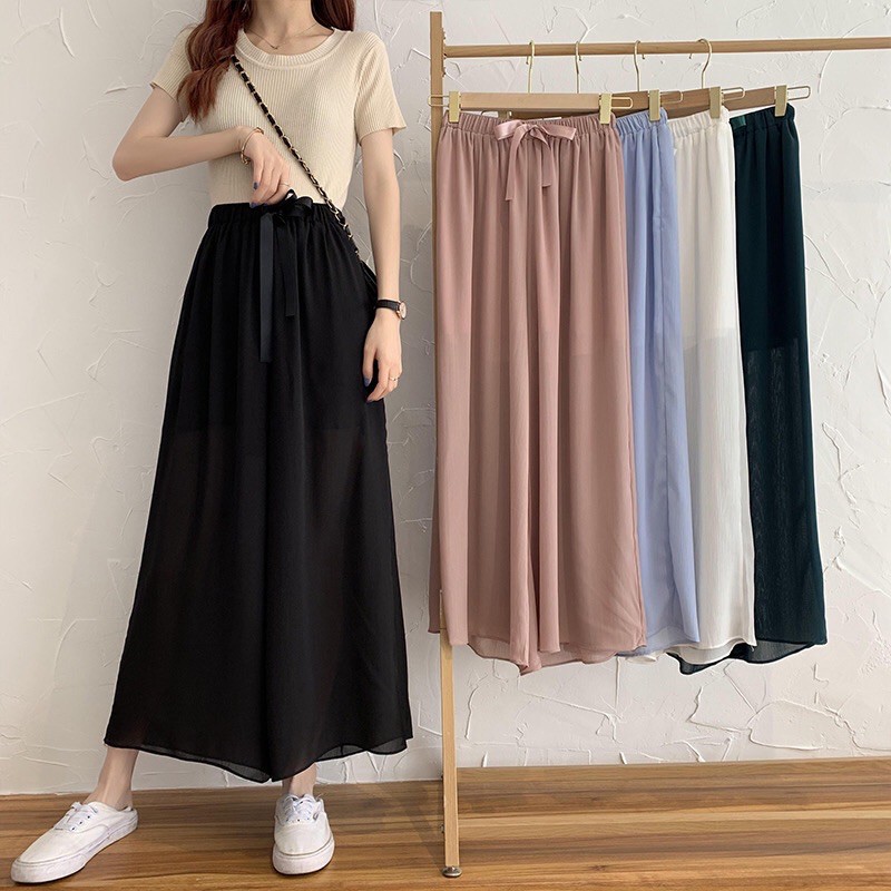 QUẦN CULOTTES VOAN ỐNG RỘNG