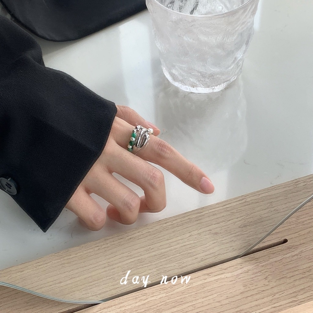 Nhẫn Hở Nhiều Lớp Đính Ngọc Trai Đơn Giản Thời Trang Phong Cách Hàn Quốc Cho Nữ
