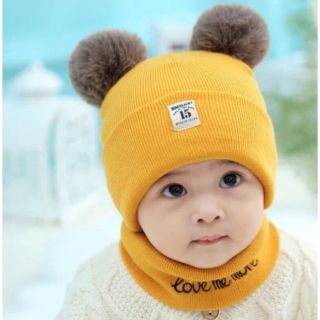 Set Mũ Len Kèm Khăn Siêu Mềm Mịn Cho Bé Từ 6 Tháng Đến 3 Tuổi ( Ảnh thật )
