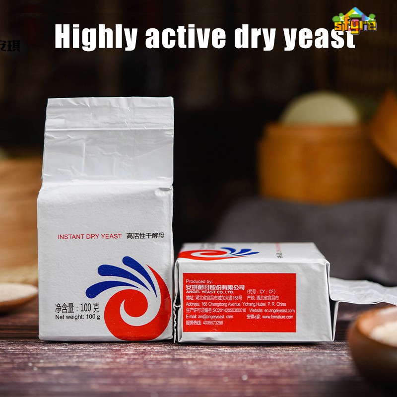 Sfyre Bread Yeast High Active Dry Yeast Kitchen Baking Supplies for Steamed Bread Bun 100g