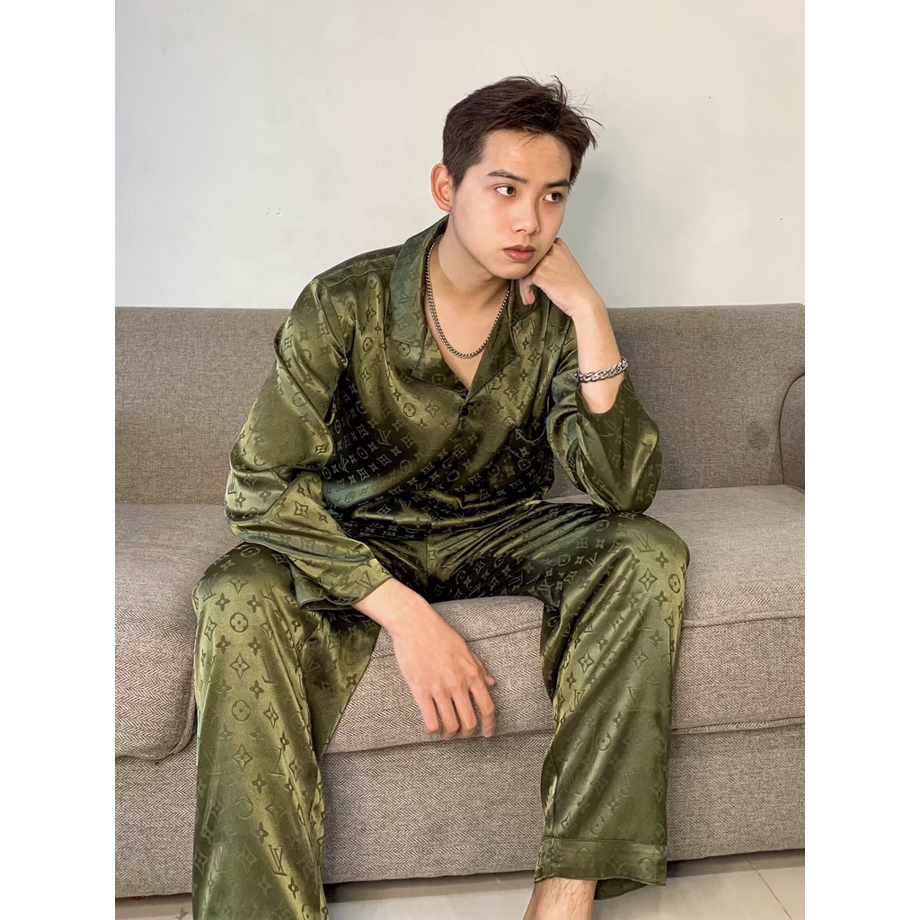 Bộ đồ ngủ nam Pijama lụa cao cấp mềm mịn,thoáng mát với thiết kế tinh tế, đường may tỉ mỉ LV17 - Beemanor