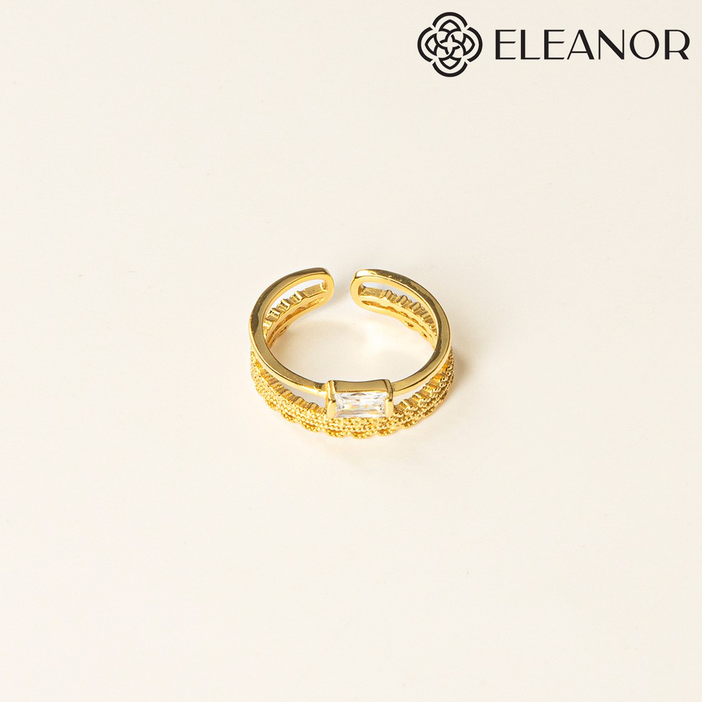 Nhẫn Bạc Eleanor Mạ Vàng 14K Phong Cách Retro Cổ Điển + Tặng Khăn Lau Bạc Cao Cấp - SP001378