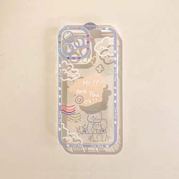 Ốp Điện Thoại Mềm Trong Suốt In Hình Gấu Dễ Thương Cho IPhone 14 13 12 Pro max11 Pro MAX / 6S / 7 / 8 Plus / XR