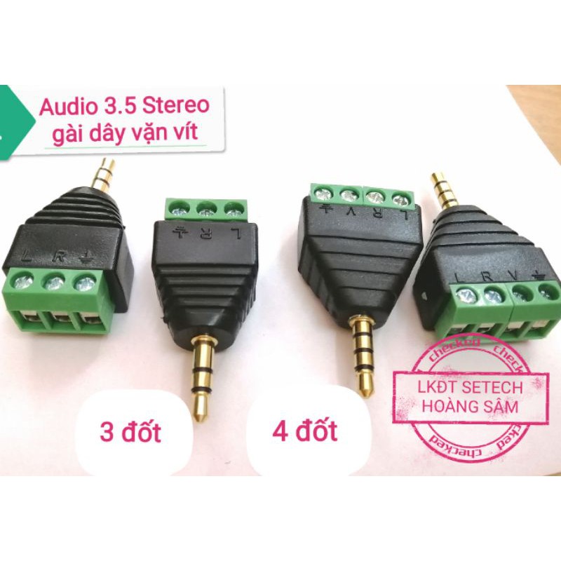 1 chiếc Jack Audio stereo tai nghe đầu 3.5mm mạ vàng kiểu gài dây vặn vít