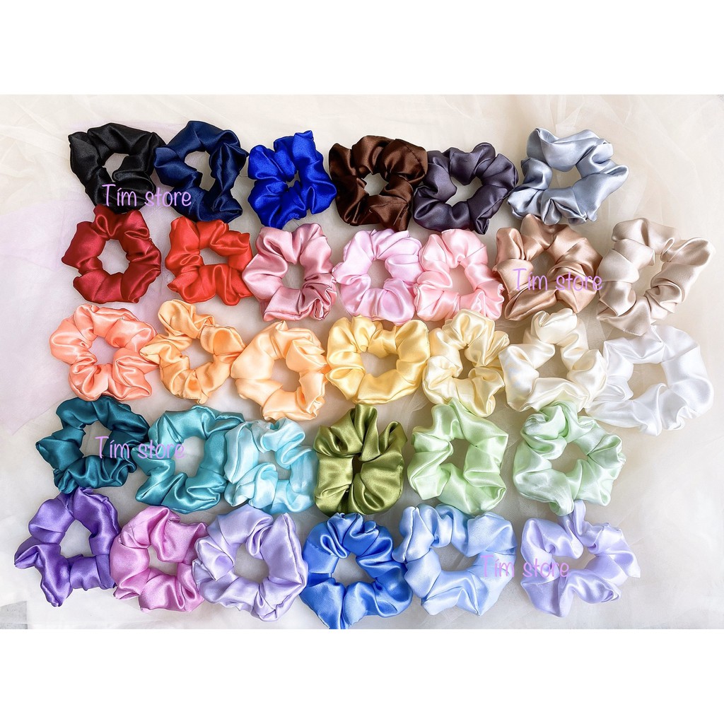 [Ảnh thật] CỘT TÓC VẢI SCRUNCHIES SATIN BÓNG P1