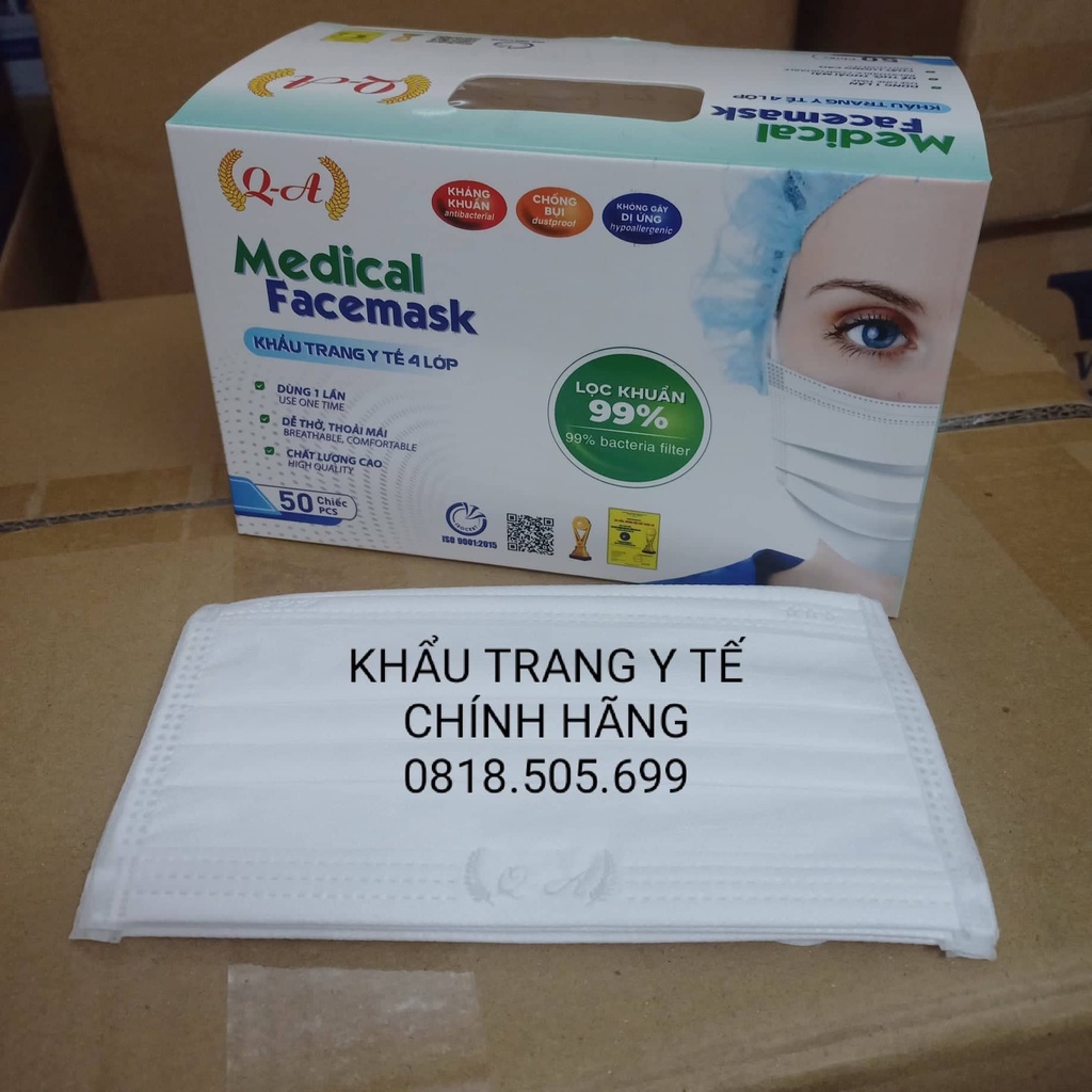 Khẩu trang y tế Quyền Anh (Hàng chính hãng, in logo, đầy đủ giấy tờ)