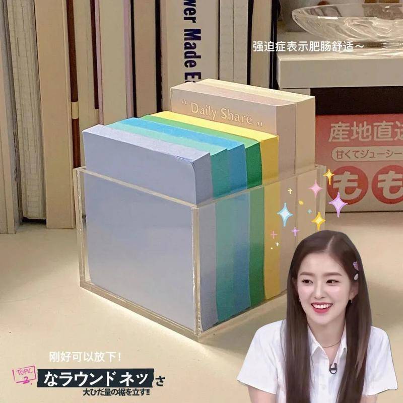 ⭐ iLado ⭐  hộp đựng đồ trong suốt hộp để bàn với nhãn dán acrylic kệ máy tính xách tay tủ bàn mini chất lượng cao màu rắn chất lượng cao kệ văn phòng phẩm để bàn đồ dùng học tập dụng cụ học tập