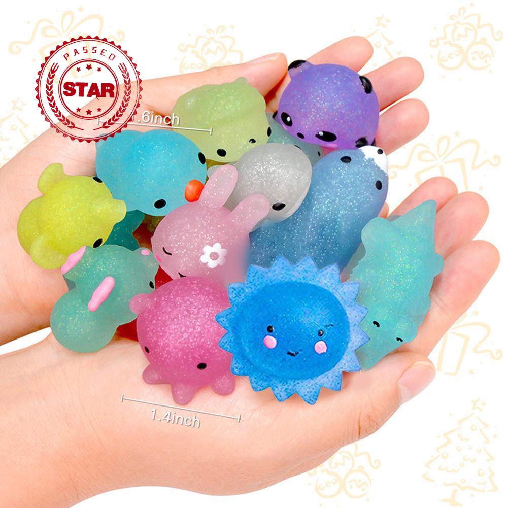 Đồ chơi bóp tay hình động vật có nhạc và kim tuyến lấp lánh e7d1