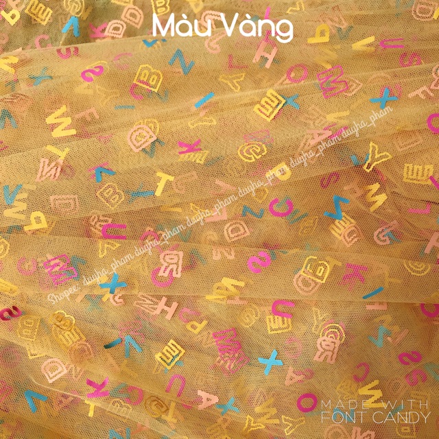 VẢI LƯỚI BẢNG CHỮ CÁI CUTE