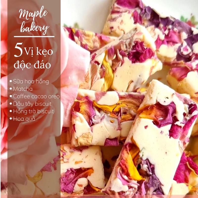 [HOT] KẸO NOUGAT kẹo hạnh phúc siêu hạt, mứt, ít ngọt, healthy túi 100g