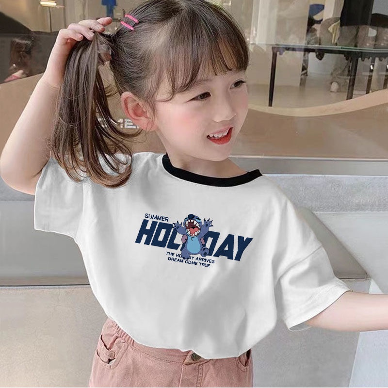 Áo Thun Cotton Tay Lỡ Mẫu Mới Thời Trang Mùa Hè Cho Bé Gái 2022