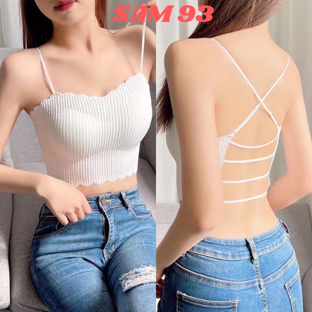 Áo Bra Nữ Đúc Su Dây Chéo Khoe Lưng Trần Gợi Cảm 💖FREESHIP💖 Áo Ngực Bra Đẹp Có Đệm Kiểu Dáng Trẻ Trung – SAM 93 B32
