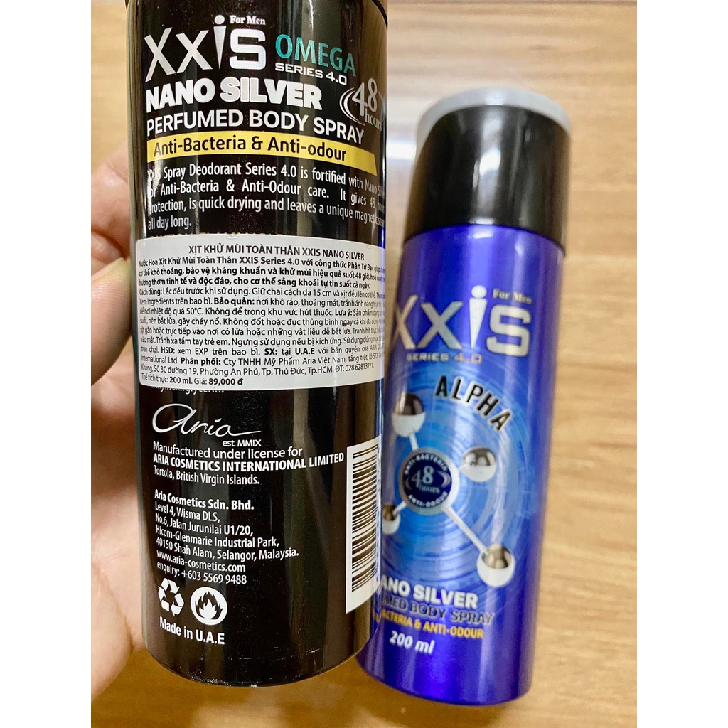 Nước Hoa Xịt Khử Mùi Toàn Thân XXIS 200ml cho nam