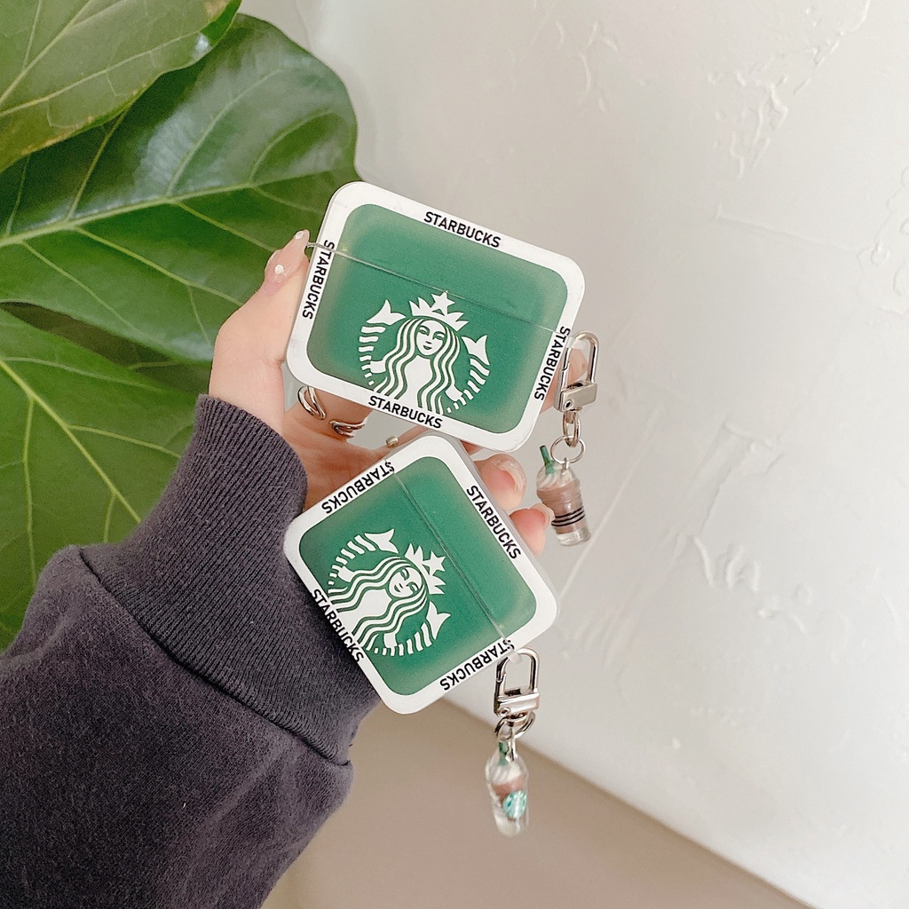 Ốp airpods 3, vỏ bọc tai nghe không dây 1 2 3 Pro hình STARBUKC - Tặng kèm móc siêu cao cấp