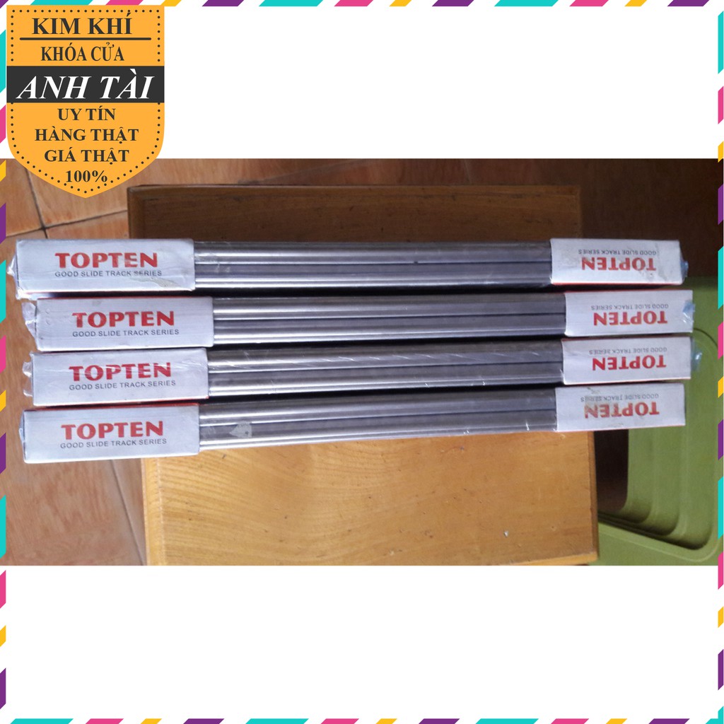 Ray bi trượt ngăn kéo Inox 304 3 tầng bản rộng 45mm