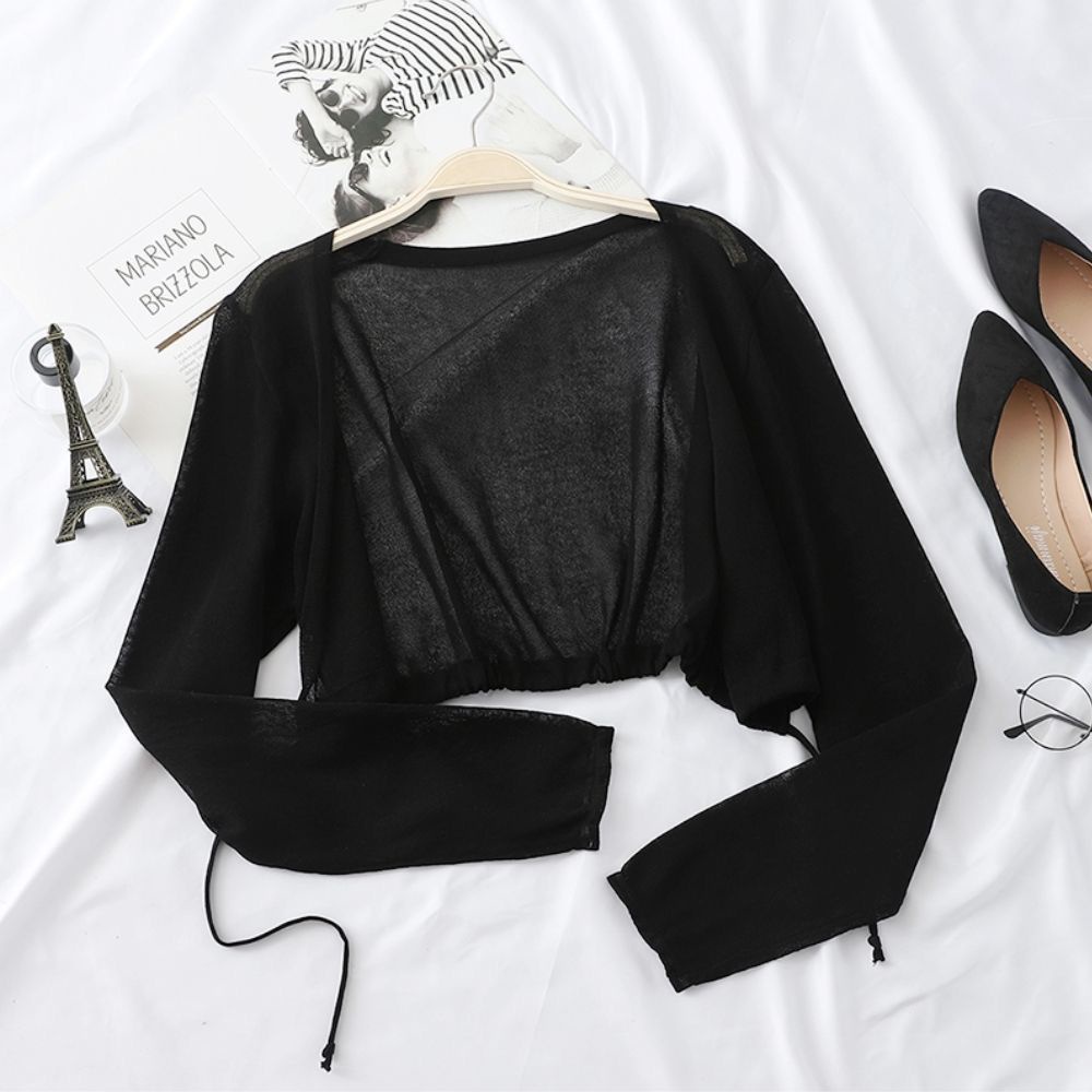 Áo Khoác Voan Mỏng Chống Nắng Dáng Ngắn Thời Trang Mùa Hè Phong Cách Hàn Quốc Cho Nữ