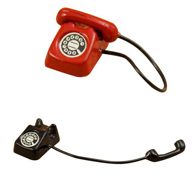 Điện thoại phong cách cổ điển , tỉ lệ 1 : 12 , đồ dùng dành cho búp bê