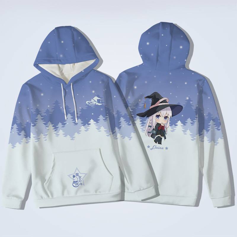 Áo Hoodie Tay Dài Cổ Tròn Hóa Trang Phù Thủy Wandering: The Journey of Elaina Ilyina Uniex Causal Hoody