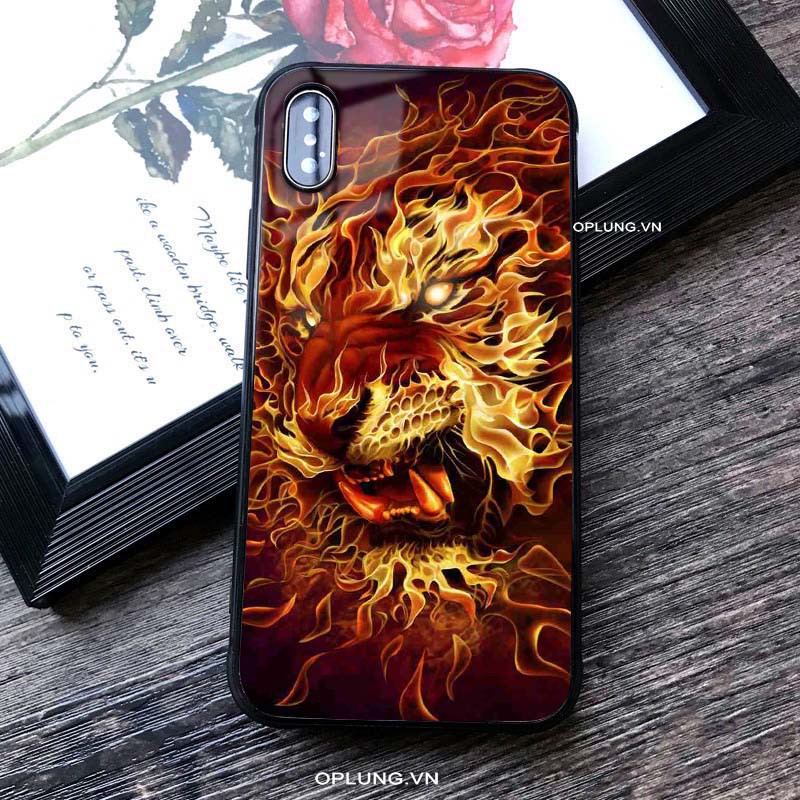 Ốp IPHONE kính hình mặt Hổ cực ngầu Ốp lưng iphone cho Xs 11 Pro Max Xr I 7 I 8 Plus Se 2 6 6s K266