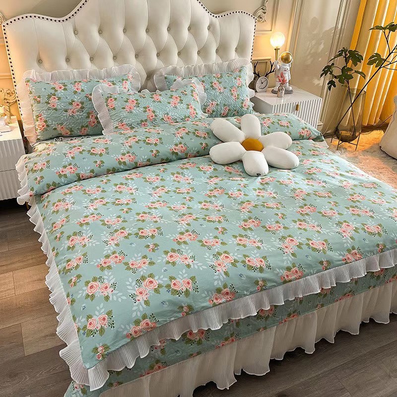 [HN - Ship Hỏa Tốc] Set Chăn Ga Gối Hàn Quốc Họa Tiết Sang Chảnh Mộng Mơ Bộ 4 Món Chất Liệu Trần Bông | BigBuy360 - bigbuy360.vn
