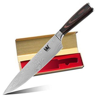 Dallm DH [Sale] Dao làm bếp XYj thép 7Cr17MOV vân Damascus cao cấp