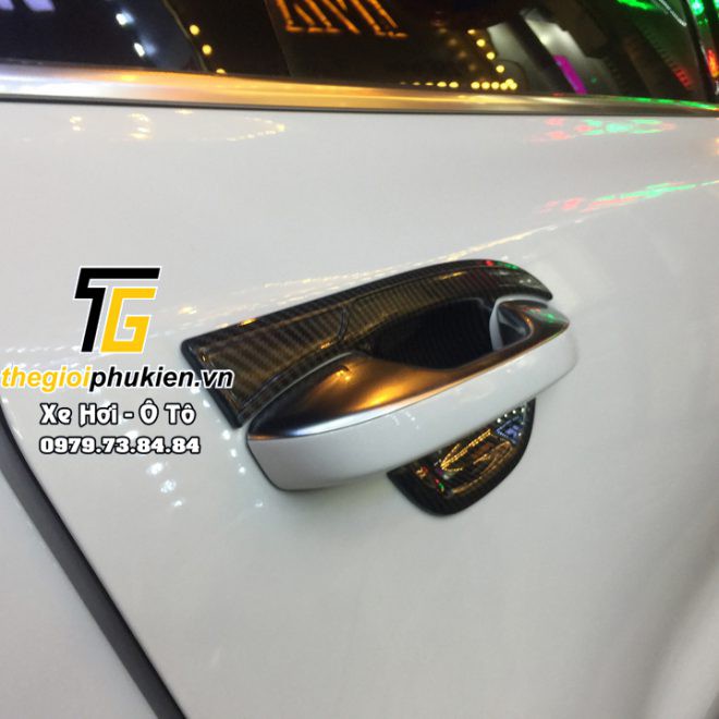 Ốp hõm cửa cacbon xe Kia Sorento 2021 nhựa ABS vân Carbon cao cấp