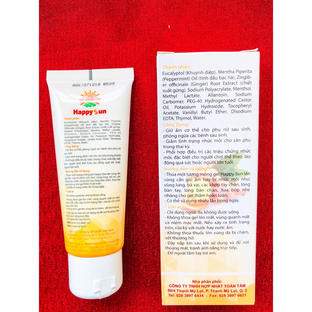 Gel giữ ấm cơ thể Happy Sun trọng lượng 50g (hàng công ty đã được kiểm nghiệm an toàn)