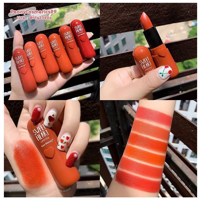 Son Thỏi Sweet Heart Lipstick Kiss Beauty - Tone Cam Cực HOT