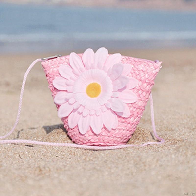 Túi đeo chéo phối hoa dễ thương cho bé gái