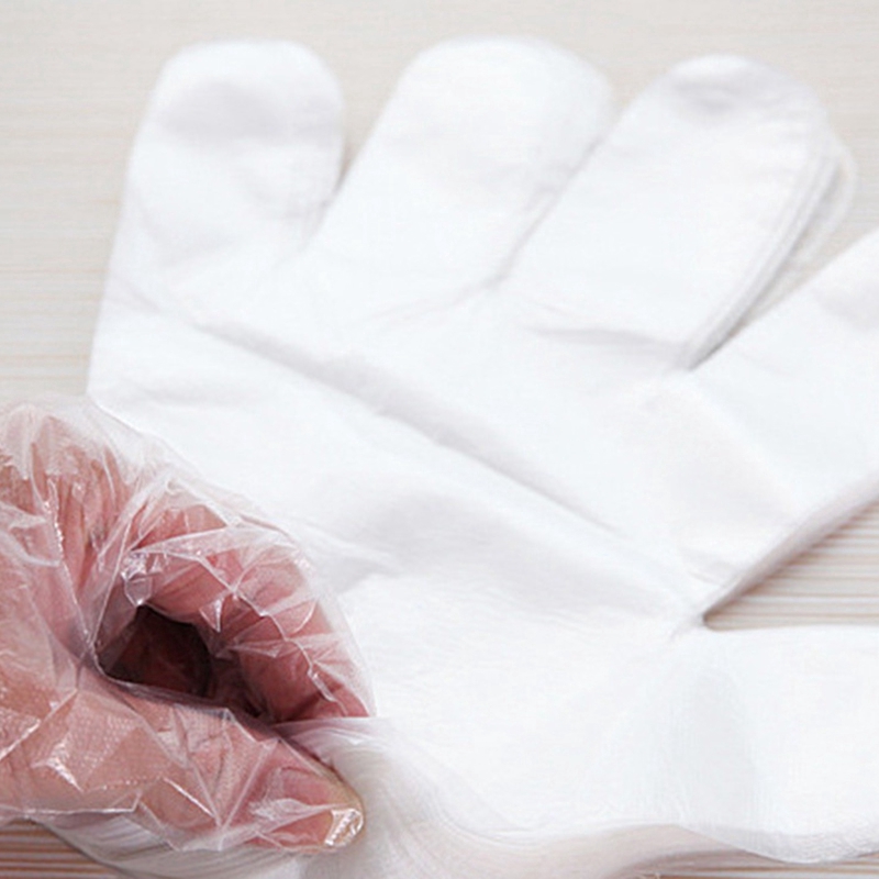 Set 100 găng tay nhựa dùng một lần trong suốt chất liệu ECO cấp thực phẩm