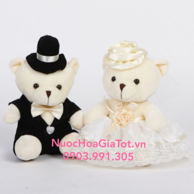 Gấu cặp đôi cô dâu chú rể trang trí nhà tiệc cưới sinh nhật quà tặng valentine lễ tình nhân độc lạ 2020